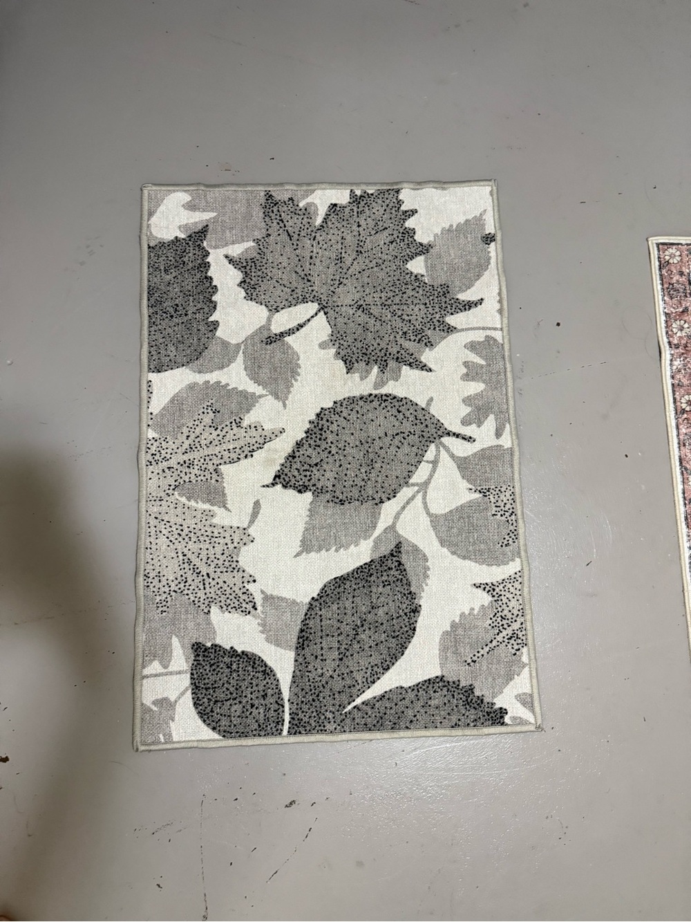 Door Mat Ruggable Leaf Print Area Rug Runner - Neutral Gray - Picture 3 of 6
